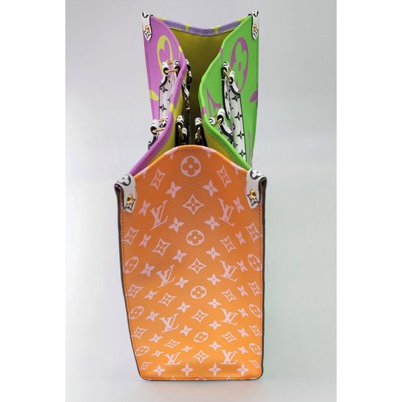 Louis Vuitton Onthego GM Giant Flower Limited Edition Purple Vert Monogram Tote - Picture 10 of 12